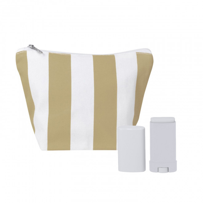SET TROUSSE ET STICK SOLAIRE SPF30 PERSONNALISE 'SOLY' - beige/blanc
