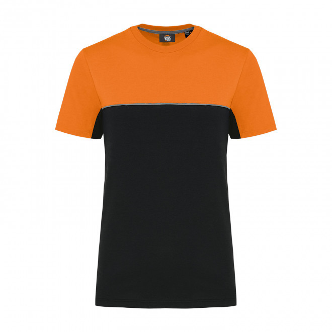 TEE-SHIRT DE TRAVAIL MIXTE PERSONNALISABLE 'WORKSHARP' - noir/orange