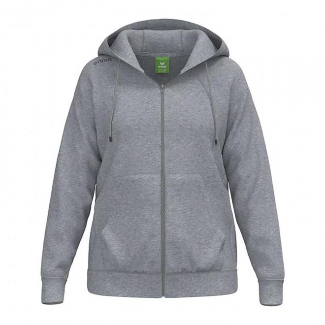 SWEATSHIRT CAPUCHE ZIPPE FEMME PERSONNALISABLE 'TS' - gris chiné