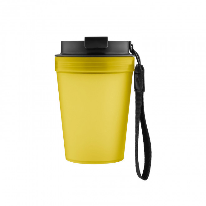 MUG SIMPLE PAROI PLASTIQUE 350ML PERSONNALISABLE 'MALTEAS' - jaune