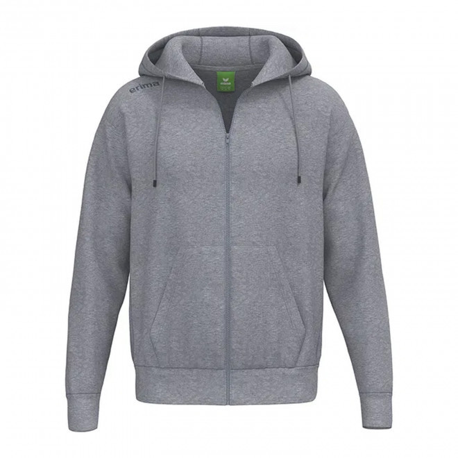 SWEATSHIRT CAPUCHE ZIPPE HOMME PERSONNALISABLE 'TS' - gris chiné