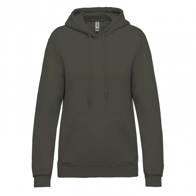 SWEAT-SHIRT PERSONNALISABLE FEMME CAPUCHE 'KARIHOOD' - kaki foncé