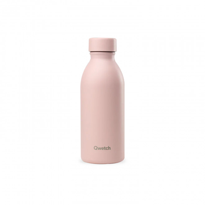 GOURDE ISOTHERME 500 ML QWETCH® PERSONNALISABLE 'ICON' - rose pastel