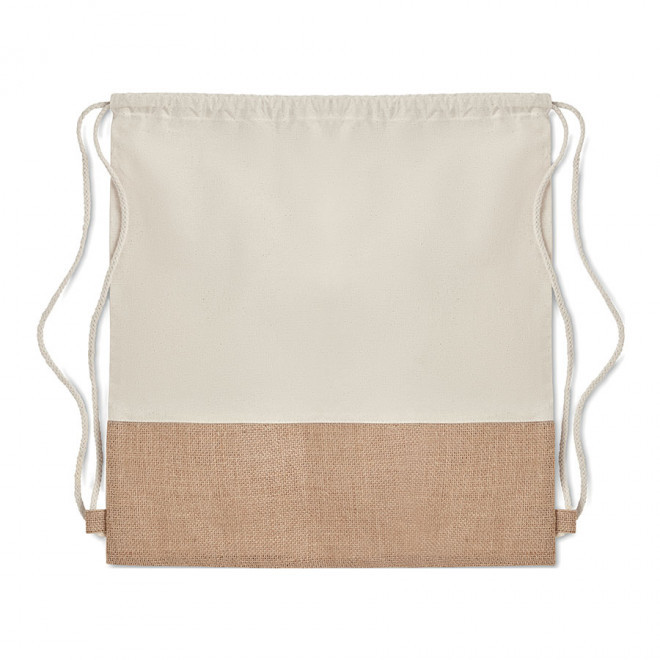 SAC A DOS COTON/JUTE PUBLICITAIRE 'SANDINO' - beige