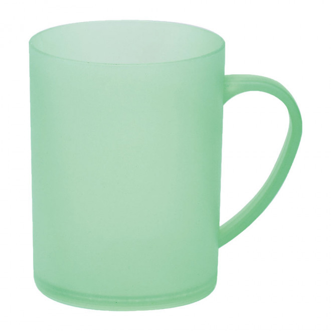 MUG PUBLICITAIRE EN POLYPROPYLENE 'CUP MUG 25' - transparent givré vert
