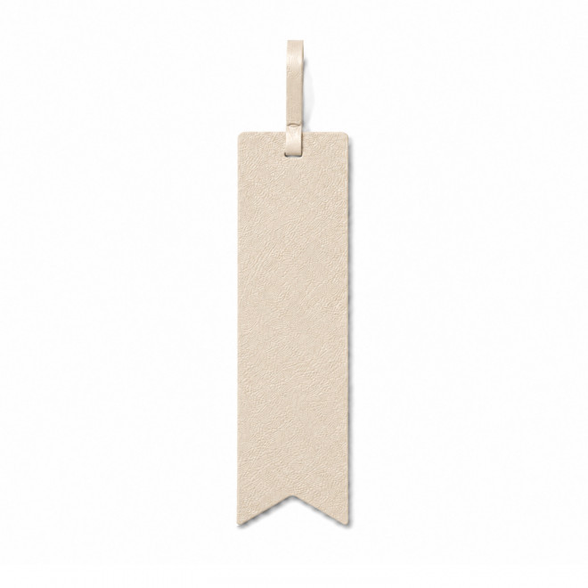 MARQUE PAGE PERSONNALISE EN CUIR RECYCLE 'FABY' - beige