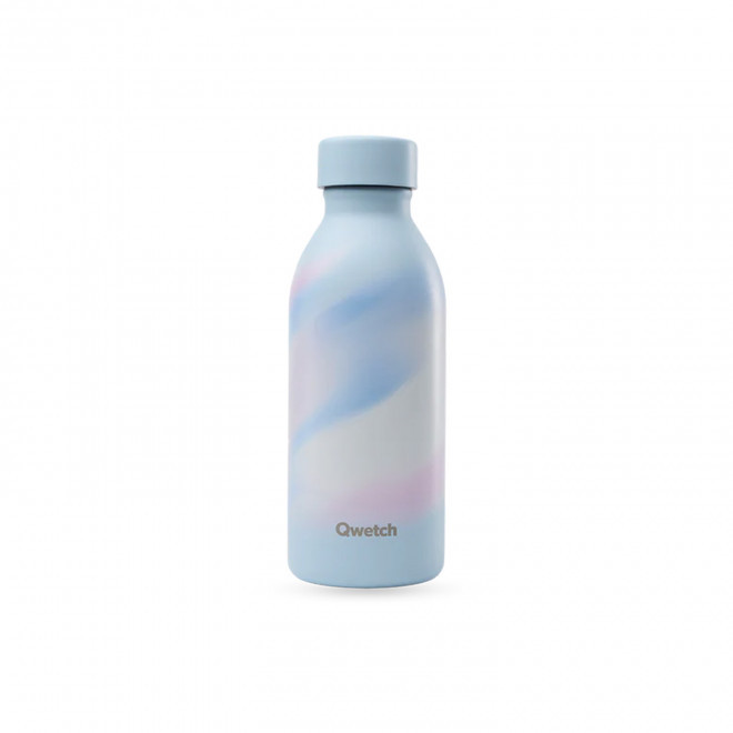 GOURDE ISOTHERME 500 ML QWETCH® PERSONNALISABLE 'ICON' - aura bleu pastel