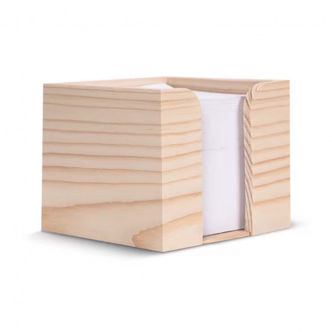 BLOC PAPIER RECYCLE PERSONNALISE 'CUBI WOOD' - marron clair