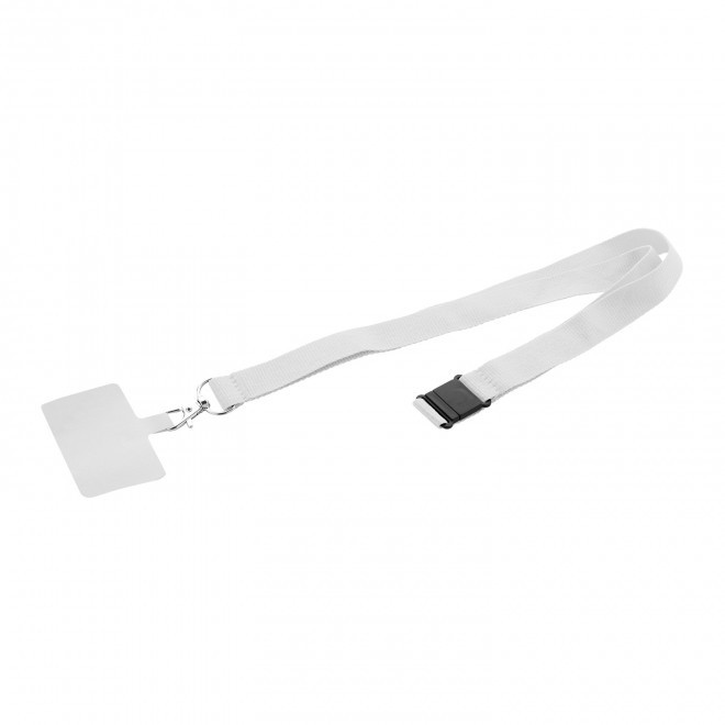 TOUR DE COU TELEPHONE PERSONNALISABLE 'BASICLAN COLOR' - blanc