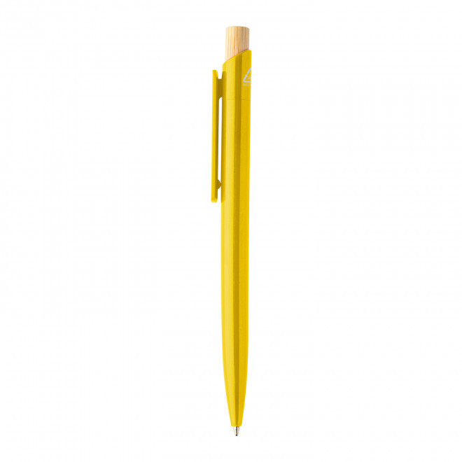 STYLO BILLE RABS ET BAMBOU PERSONNALISABLE 'ANDRATO' - jaune