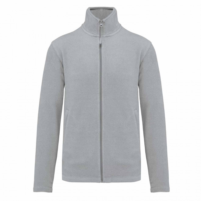 POLAIRE ZIPPE HOMME PERSONNALISABLE 'KARIPOL' - gris clair