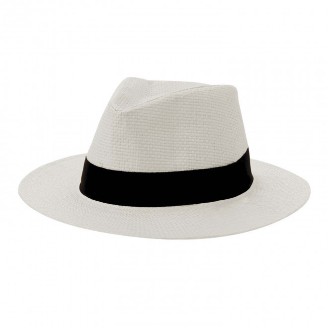 CHAPEAU PAILLE PAPIER PERSONNALISABLE 'KLESNOP' - blanc