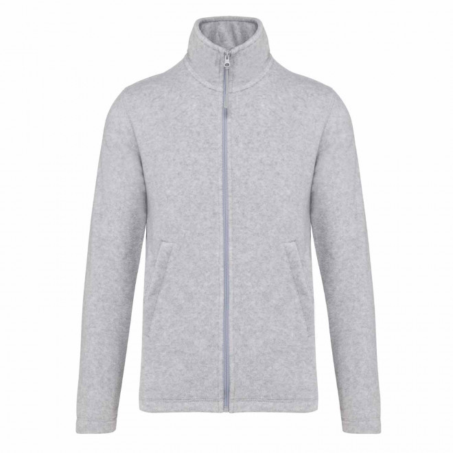 POLAIRE ZIPPE HOMME PERSONNALISABLE 'KARIPOL' - gris chiné