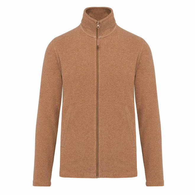 POLAIRE ZIPPE HOMME PERSONNALISABLE 'KARIPOL' - camel chiné