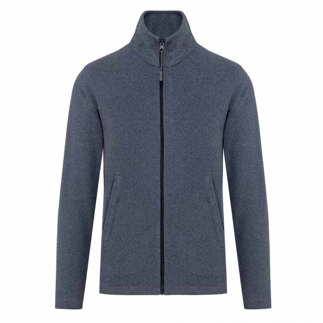 POLAIRE ZIPPE HOMME PERSONNALISABLE 'KARIPOL' - marine chiné