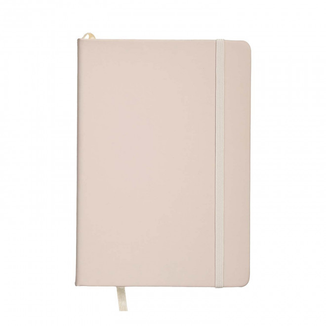 CARNET A5 EN PU PASTEL PERSONNALISABLE 'TOMASO' - ecru