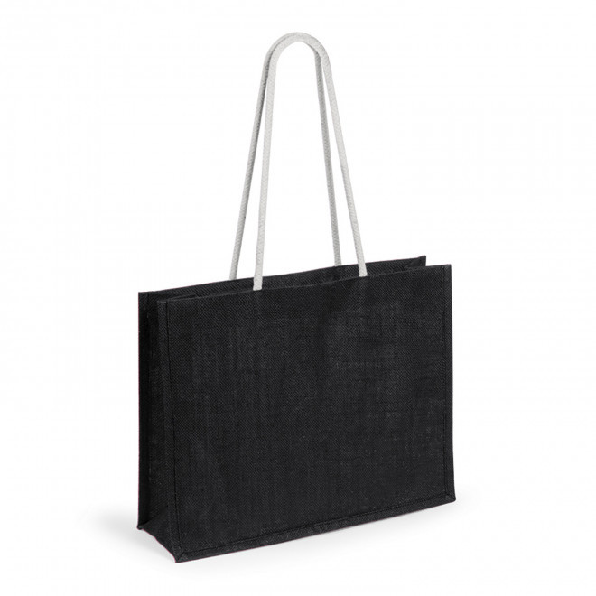 SAC EN JUTE COLOREE PERSONNALISABLE 'HINAX' - noir