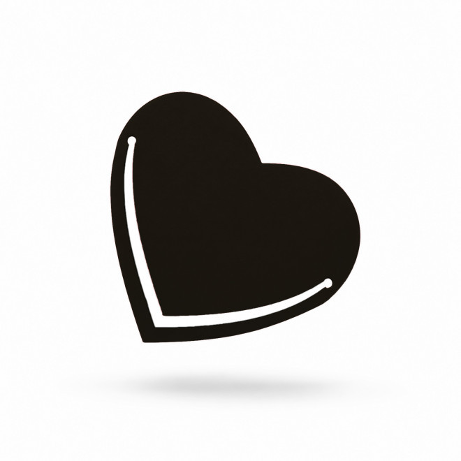 MARQUE PAGE PUBLICITAIRE COEUR EN CUIR RECYCLE 'FABY' - noir charbon