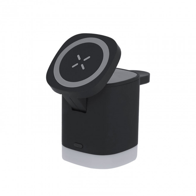 CHARGEUR 3 EN 1 RECYCLE PERSONNALISE 'POLYCHARG' - noir