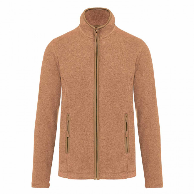 POLAIRE ZIPPE FEMME PERSONNALISABLE 'KARIPOL' - camel chiné
