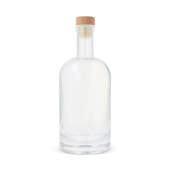CARAFE VERRE BOUCHON BOIS 500ML PERSONNALISEE 'POUPOI' - transparent