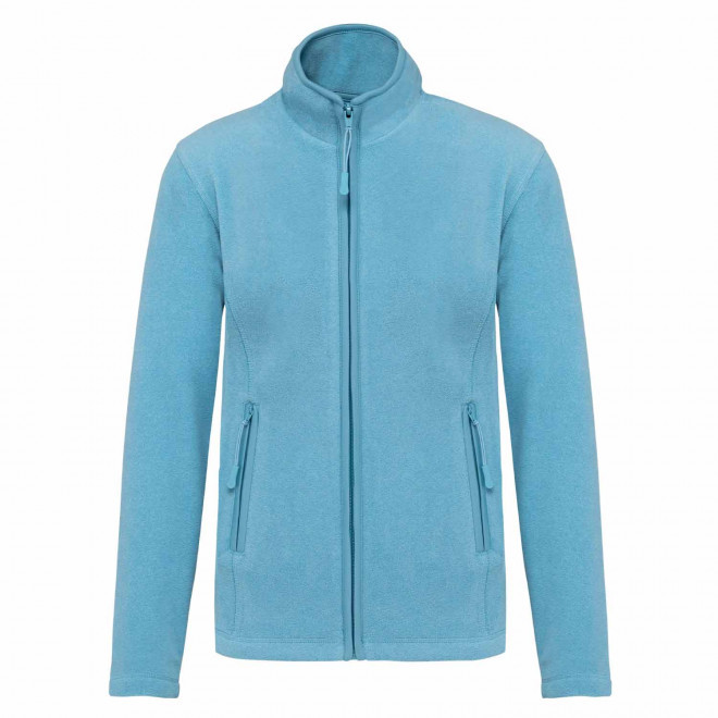POLAIRE ZIPPE FEMME PERSONNALISABLE 'KARIPOL' - bleu chiné