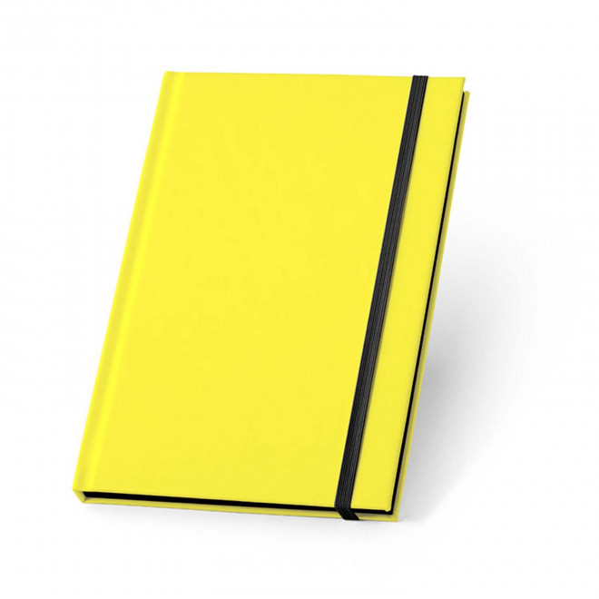 CARNET PERSONNALISABLE A5 EN PU FLUO 'TOMASO' - jaune