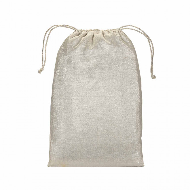 POCHON POLYCOTON BRILLANT PERSONNALISABLE 'SHINITY' - argenté 15x20 cm