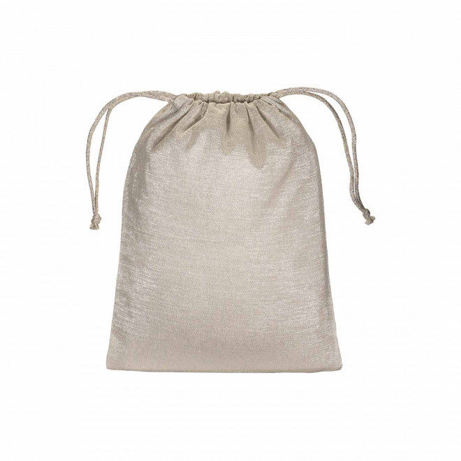 POCHON POLYCOTON BRILLANT PERSONNALISABLE 'SHINITY' - argenté 30x45 cm