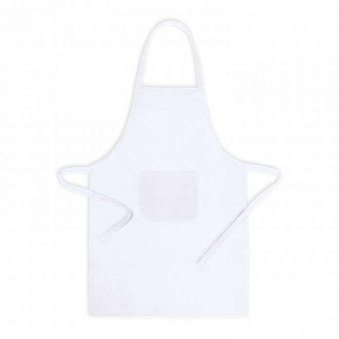 TABLIER 1 POCHE PERSONNALISABLE 'KELINE' - blanc