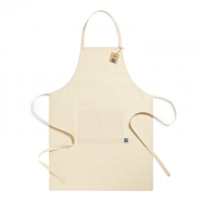 TABLIER 1 POCHE PERSONNALISABLE 'KELINE FAIRTRADE' - naturel