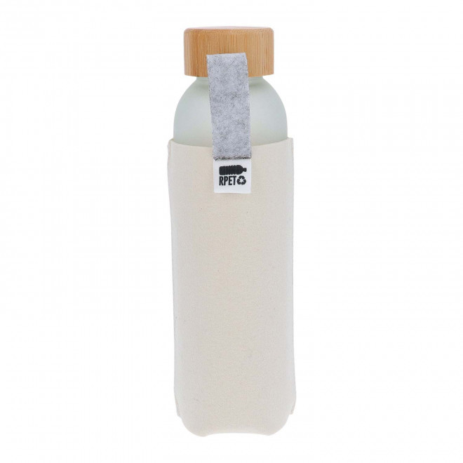BOUTEILLE 500 ML HOUSSE RPET PERSONNALISABLE 'BOCA SUBLI' - blanc