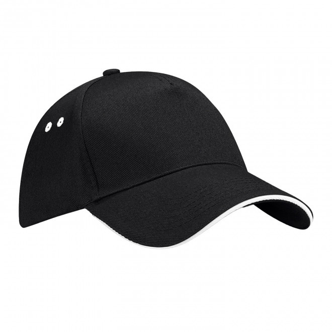 CASQUETTE BEECHFIELD PERSONNALISABLE 'SANDWICH PEAK' - noir/blanc