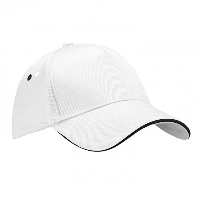 CASQUETTE BEECHFIELD PERSONNALISABLE 'SANDWICH PEAK' - blanc/noir
