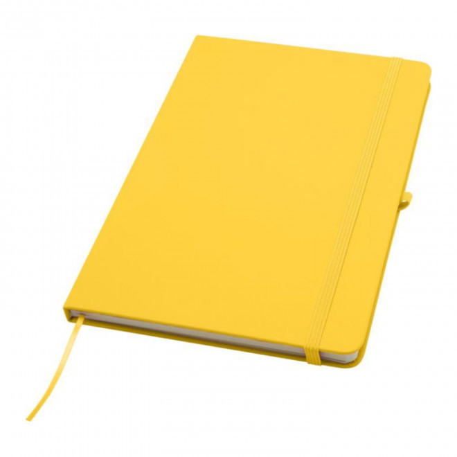 CARNET AVEC PORTE STYLO A5 PERSONNALISABLE 'TOMASO PLUS' - jaune