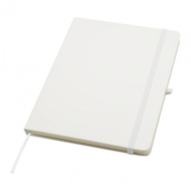 CARNET AVEC PORTE STYLO A5 PERSONNALISABLE 'TOMASO PLUS' - blanc