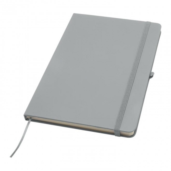 CARNET AVEC PORTE STYLO A5 PERSONNALISABLE 'TOMASO PLUS' - gris