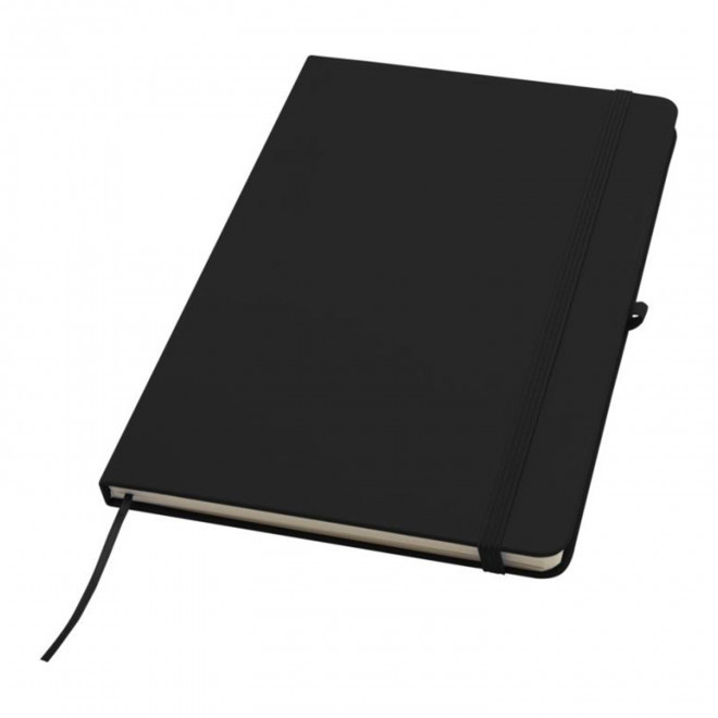 CARNET AVEC PORTE STYLO A5 PERSONNALISABLE 'TOMASO PLUS' - noir