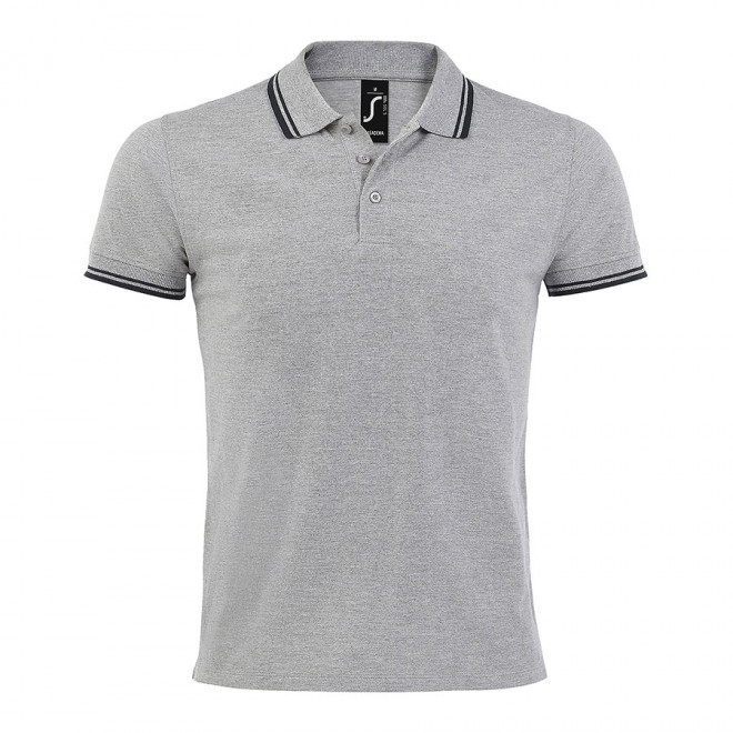 POLO BICOLORE PERSONNALISABLE HOMME 'PASADENA' 200 GR/M² - gris/marine