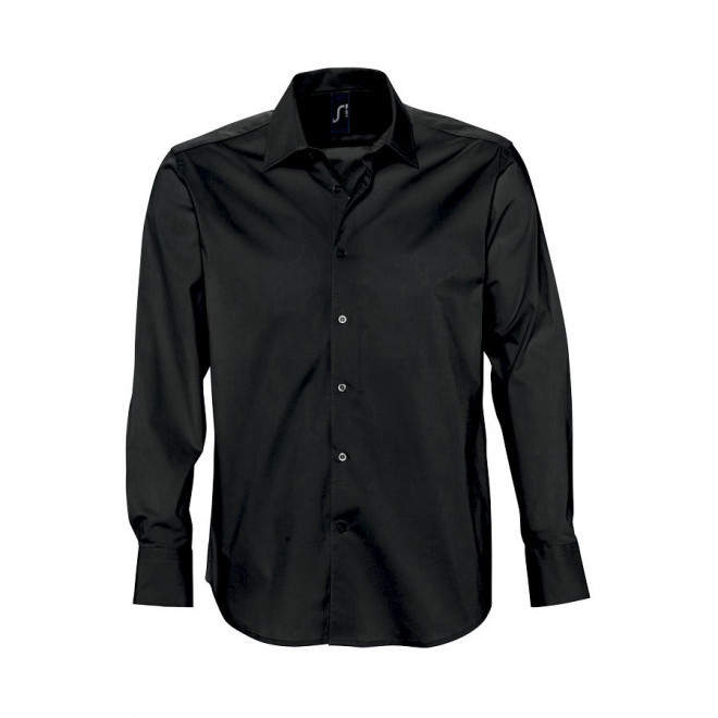 CHEMISE PUBLICITAIRE HOMME MANCHES LONGUES 'BRIGHTON' 140 GR/M² - noir
