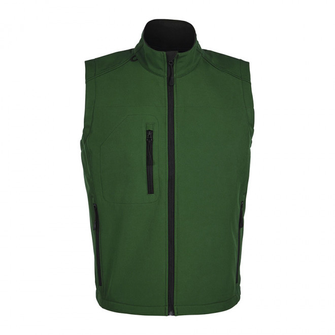 VESTE SANS MANCHES SOFTSHELL HOMME 'RALLYE' 340 GR/M² - vert bouteille