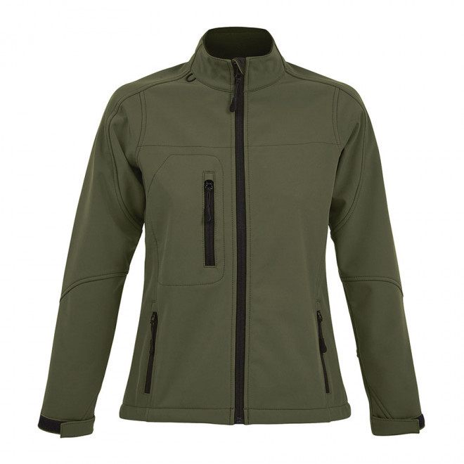 VESTE PUBLICITAIRE ZIPPÉE SOFTSHELL FEMME 'RELAX' 340 GR/M² - army