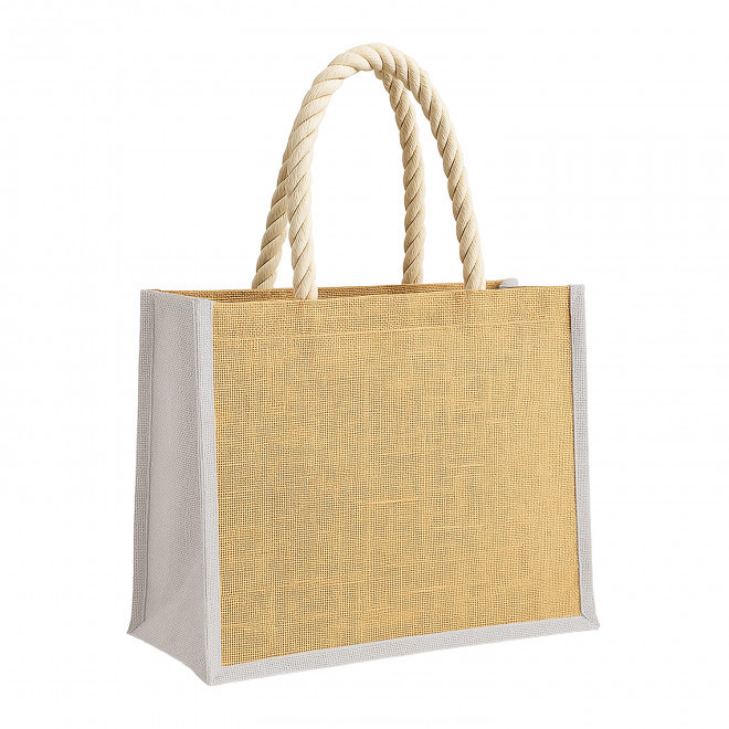 SAC EN JUTE PERSONNALISABLE 'PAROSY' - blanc