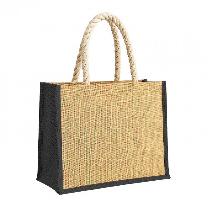SAC EN JUTE PERSONNALISABLE 'PAROSY' - noir