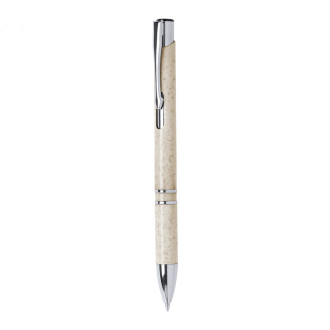 STYLO PERSONNALISABLE EN PAILLE DE BLÉ 'IVANA GREEN'' - beige