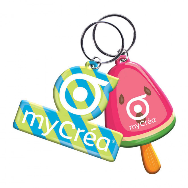 PORTE-CLÉS PUBLICITAIRE SUR-MESURE EN DOMING 'IRIVO' - à la forme