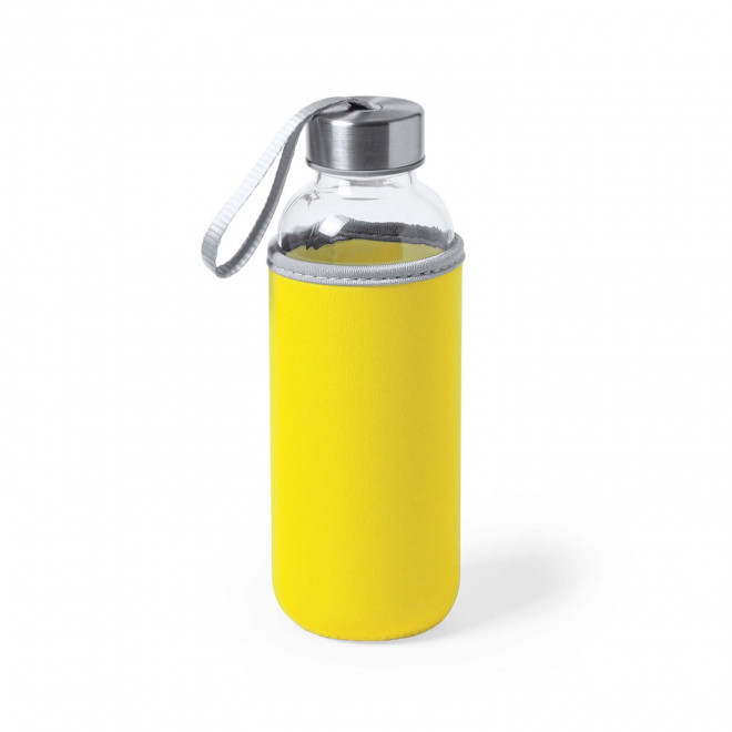 BOUTEILLE EN VERRE PERSONNALISABLE 'MALDEN' - jaune