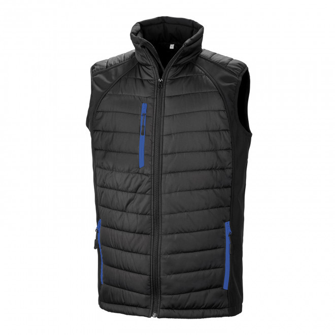 BODYWARMER PERSONNALISE MIXTE RESULT 'COMPASS' - noir/jaune