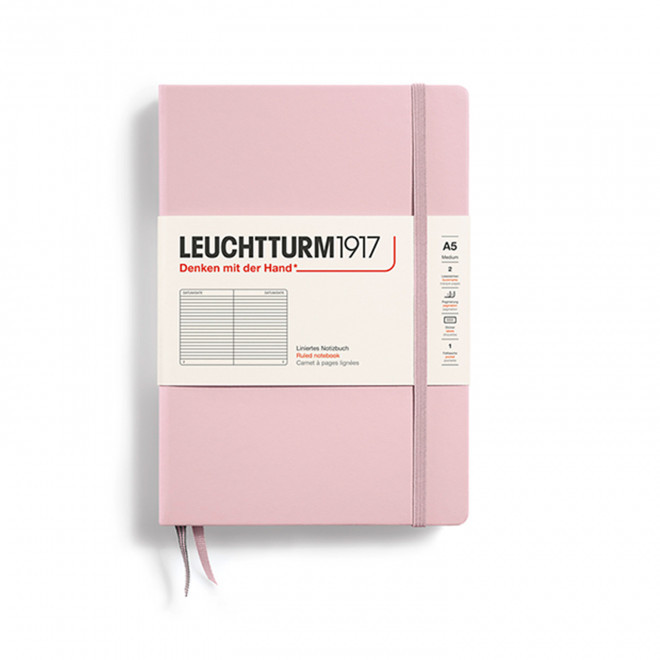 CARNET A5 LEUCHTTURM1917 PERSONNALISE 'MEDIUM A5 LIGNE' - rose clair