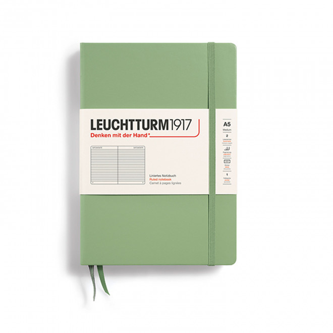 CARNET A5 LEUCHTTURM1917 PERSONNALISE 'MEDIUM A5 LIGNE' - vert sauge